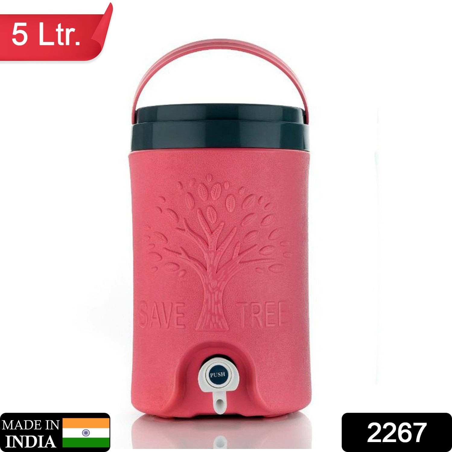 Multicolored 5L Water Rover Jug: Insulated Plastic Jug with Sturdy Handle by DeoDap