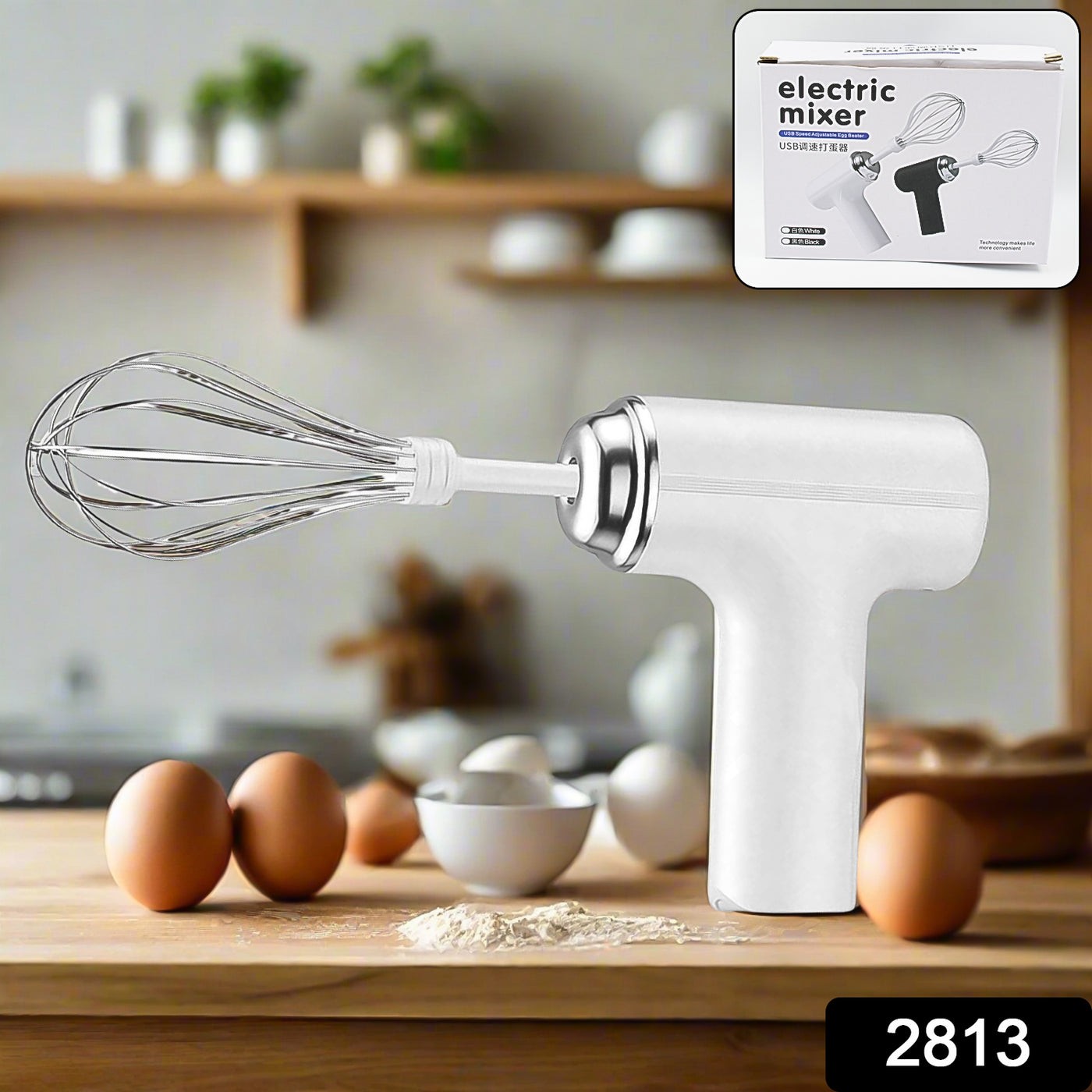 Wireless Hand Mixer, Charging Handheld 2pc portable Whisk Mini High Power Beater Baking Hand Held Mixer, Portable Kitchen Blender. by DeoDap