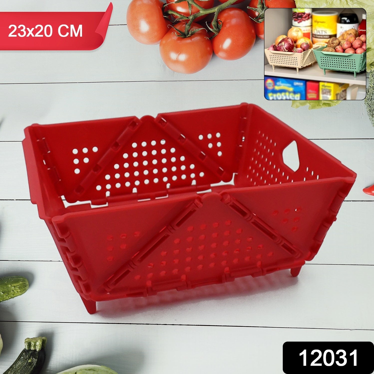 Storage Basket Box with Holes Ventilated Design (23×20 Cm / 1 Pc) by DeoDap