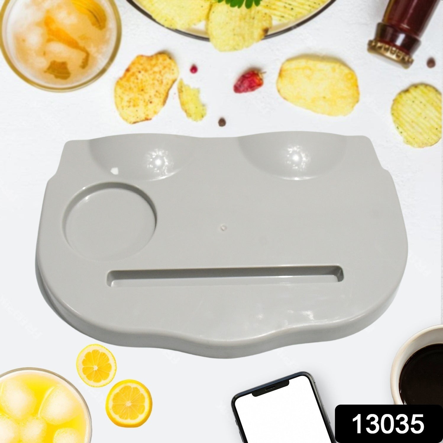 Snack Caddy Tray with a Drink Cup Holder, The Ultimate Movie Night by DeoDap