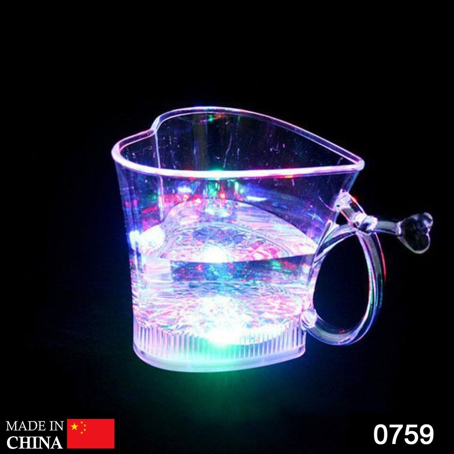 Heart Shape Activated Blinking Led Glass Cup by DeoDap