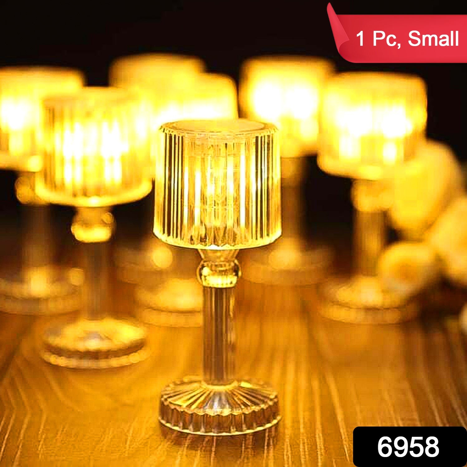 Mini Acrylic LED Desk Lamps Table Lamp Portable Crystal (1 Pc / Small) by DeoDap