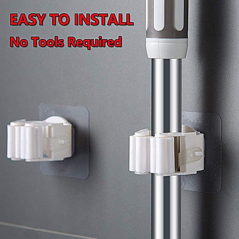 Magic Sticker Series Self Adhesive Mop and Broom Holder by DeoDap